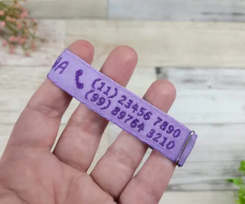Pulseira de Identificação Infantil Personalizada – Nome e Tel