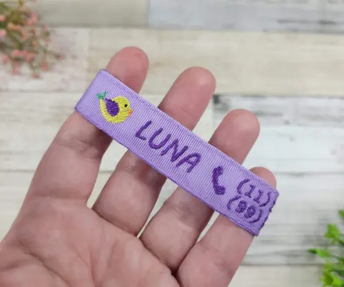 Pulseira de Identificação Infantil Personalizada – Nome e Tel