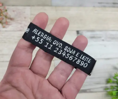 Pulseira de Identificação Infantil Personalizada – Nome e Tel
