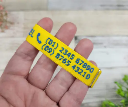 Pulseira de Identificação Infantil Personalizada – Nome e Tel