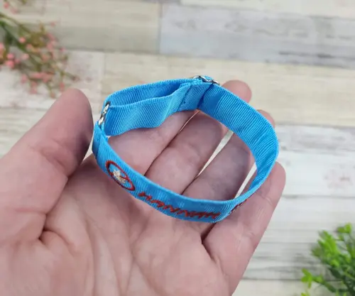 Pulseira de Identificação com Alerta Médico - Azul Turquesa