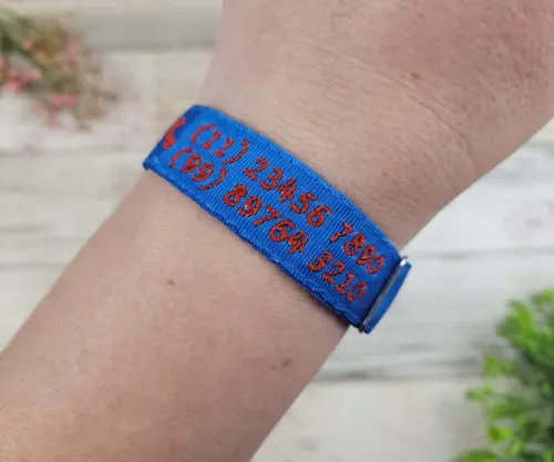 Pulseira de Identificação Personalizada - Azul Royal