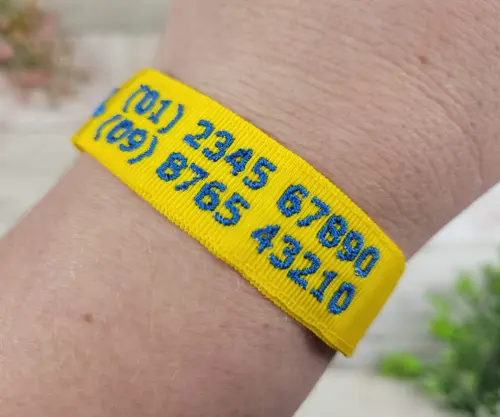 Pulseira de Identificação Personalizada - Amarela