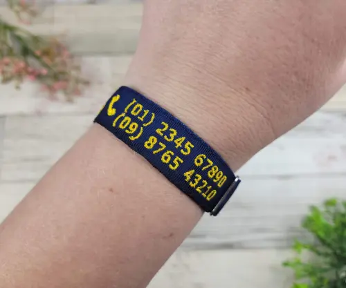 Pulseira de Identificação Personalizada - Azul Marinho
