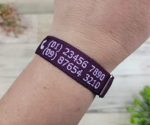 Pulseira de Identificação Personalizada - Roxa
