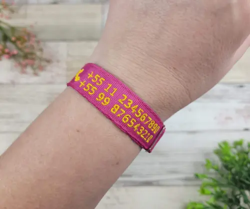 Pulseira de Identificação Personalizada - Rosa Pink