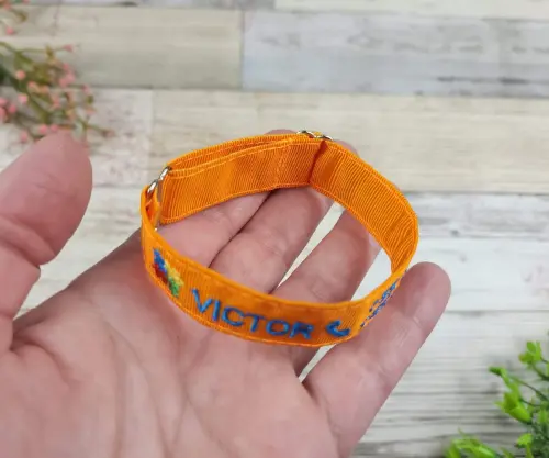Pulseira de Identificação Personalizada - Laranja