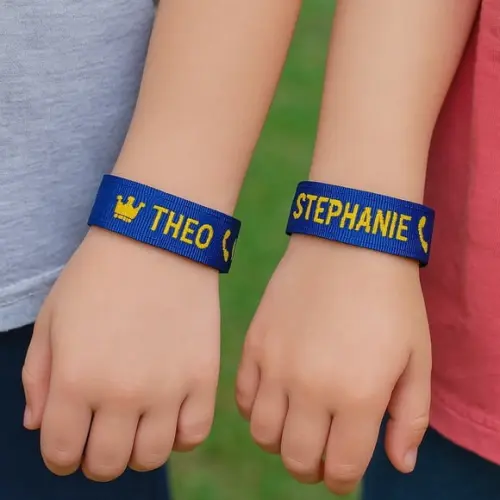 Kit 2 Pulseiras de Identificação Personalizada - Nome e Fone