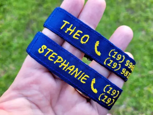 Kit 2 Pulseiras de Identificação Personalizada - Nome e Fone