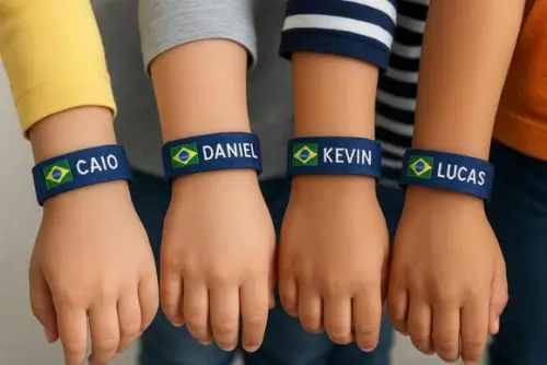 Kit 4 Pulseiras de Identificação Personalizada - Nome e Fone