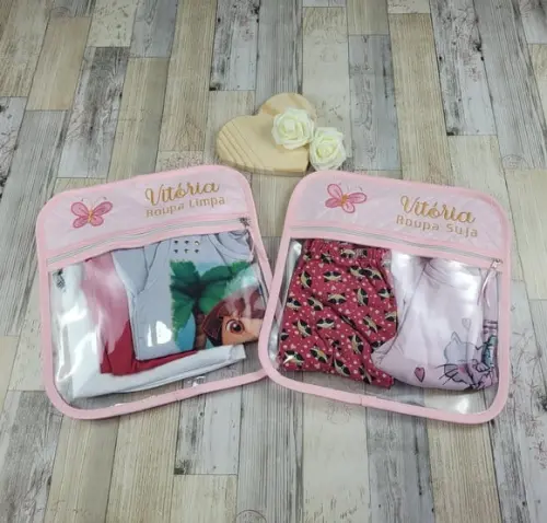 Kit Saco de Roupa Limpa e Suja Personalizado Impermeável