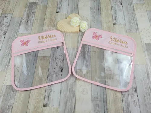 Kit Saco de Roupa Limpa e Suja Personalizado Impermeável