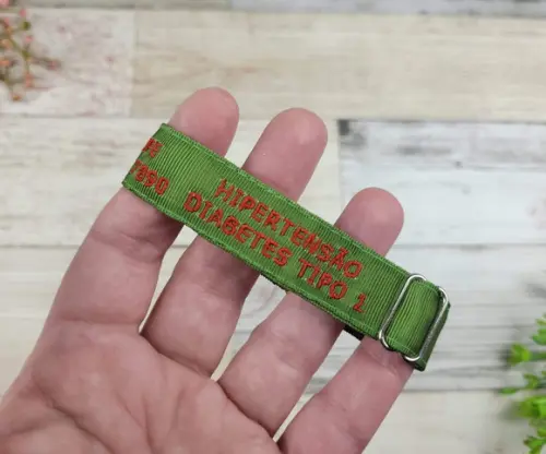 Pulseira de Identificação com Alerta Médico - Verde Musgo