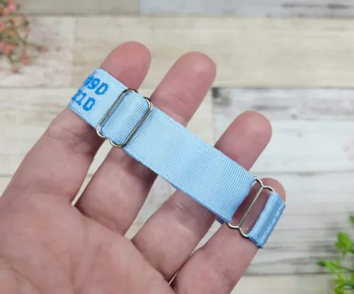 Pulseira de Identificação Personalizada - Azul Bebê