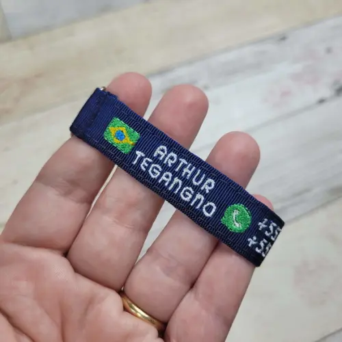 Pulseira de Identificação Personalizada - Azul Marinho