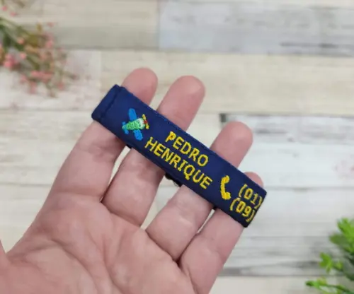 Pulseira de Identificação Personalizada - Azul Marinho
