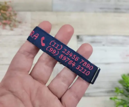Pulseira de Identificação Personalizada - Azul Marinho