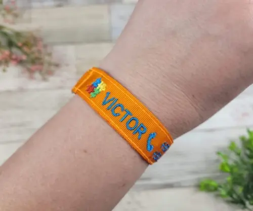 Pulseira de Identificação Personalizada - Laranja