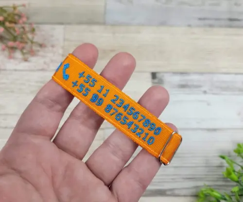 Pulseira de Identificação Personalizada - Laranja