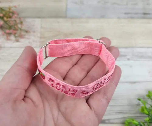 Pulseira de Identificação Personalizada - Rosa Bebe