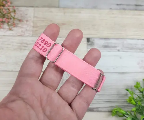Pulseira de Identificação Personalizada - Rosa Bebe
