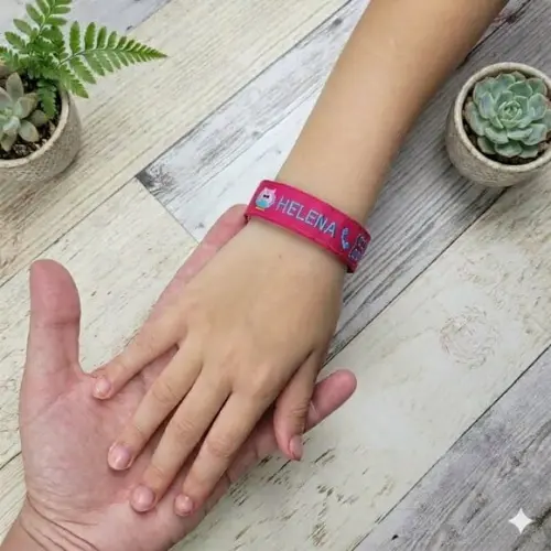 Pulseira de Identificação Personalizada - Rosa Pink