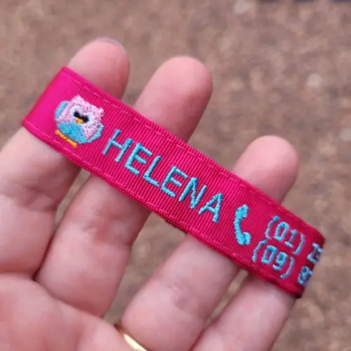 Pulseira de Identificação Personalizada - Rosa Pink