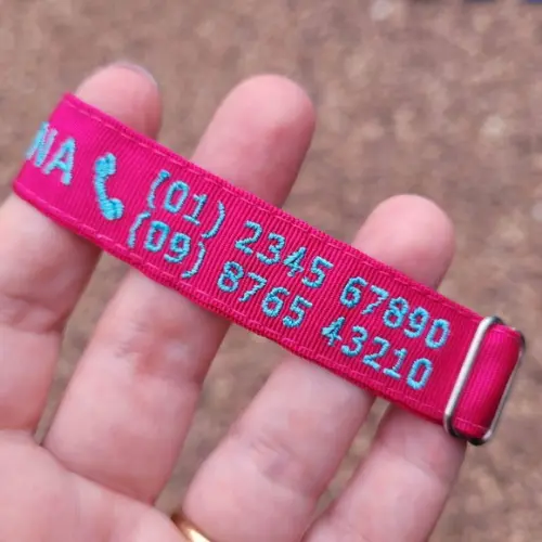 Pulseira de Identificação Personalizada - Rosa Pink