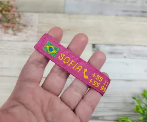 Pulseira de Identificação Personalizada - Rosa Pink