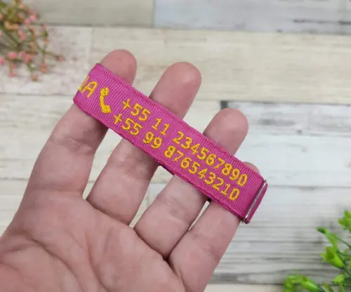 Pulseira de Identificação Personalizada - Rosa Pink