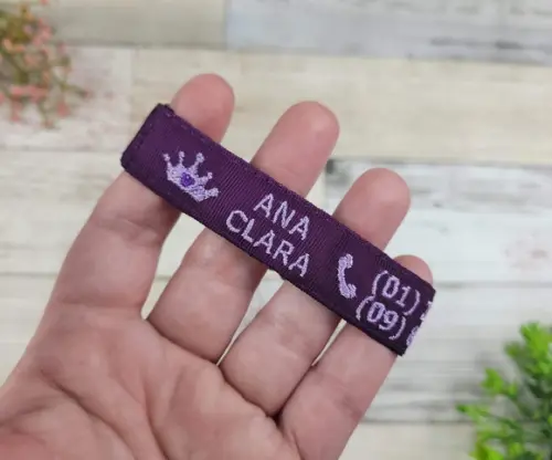 Pulseira de Identificação Personalizada - Roxa