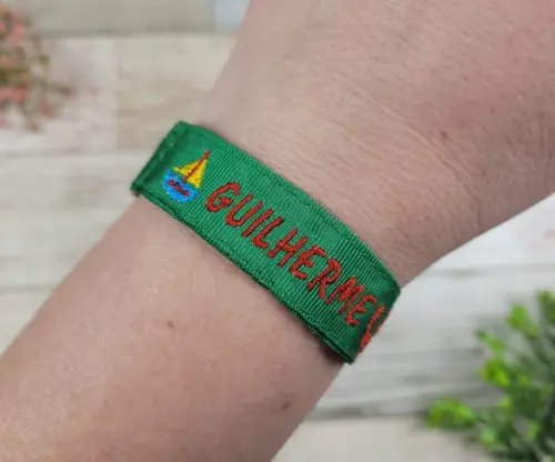 Pulseira de Identificação Personalizada - Verde Bandeira