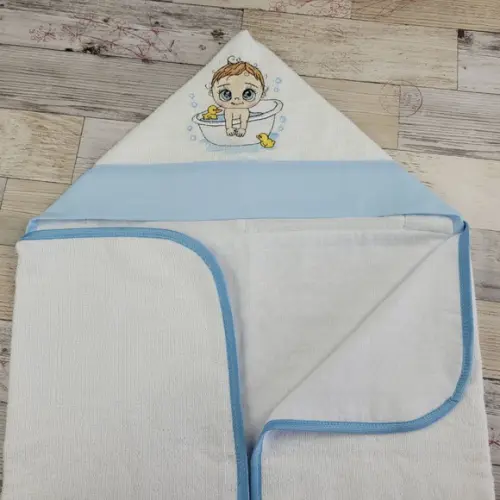 Toalha Banho Bebê Forrada com Fralda, com Capuz Personaliza