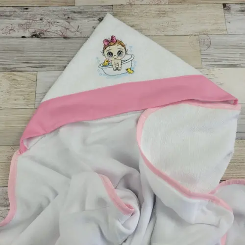 Toalha Banho Bebê Forrada com Fralda, com Capuz Personaliza