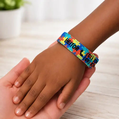 Pulseira de Identificação Infantil Autismo Tea - Preta