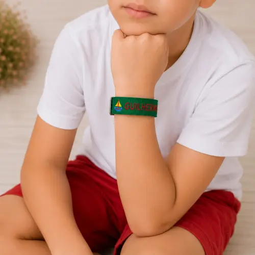 Pulseira de Identificação Personalizada - Verde Bandeira