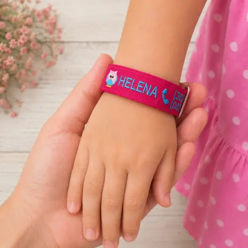 Pulseira de Identificação Personalizada - Rosa Pink