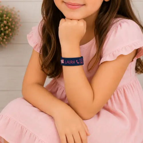 Pulseira de Identificação Personalizada - Azul Marinho