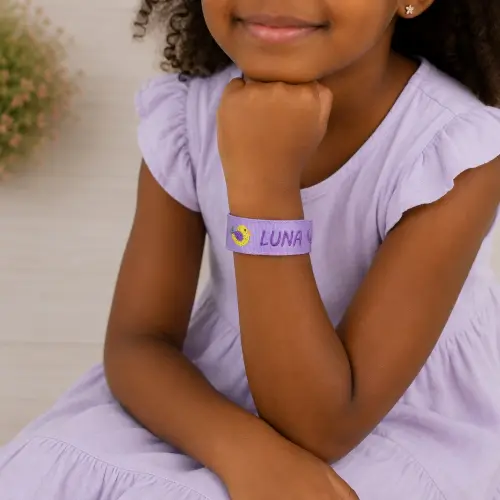 Pulseira de Identificação Personalizada - Lilás