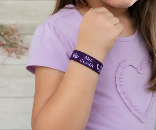 Pulseira de Identificação Personalizada - Roxa