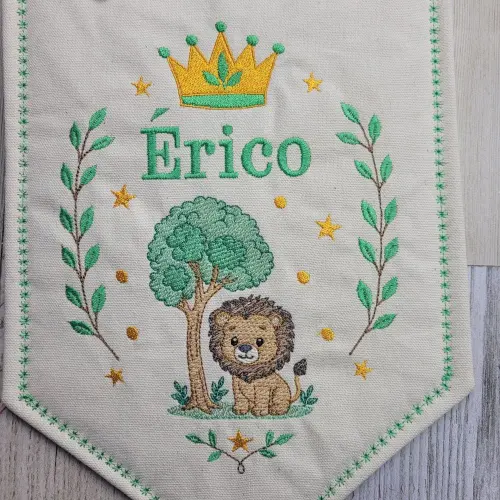 Flâmula Porta Maternidade Leao árvore coroa