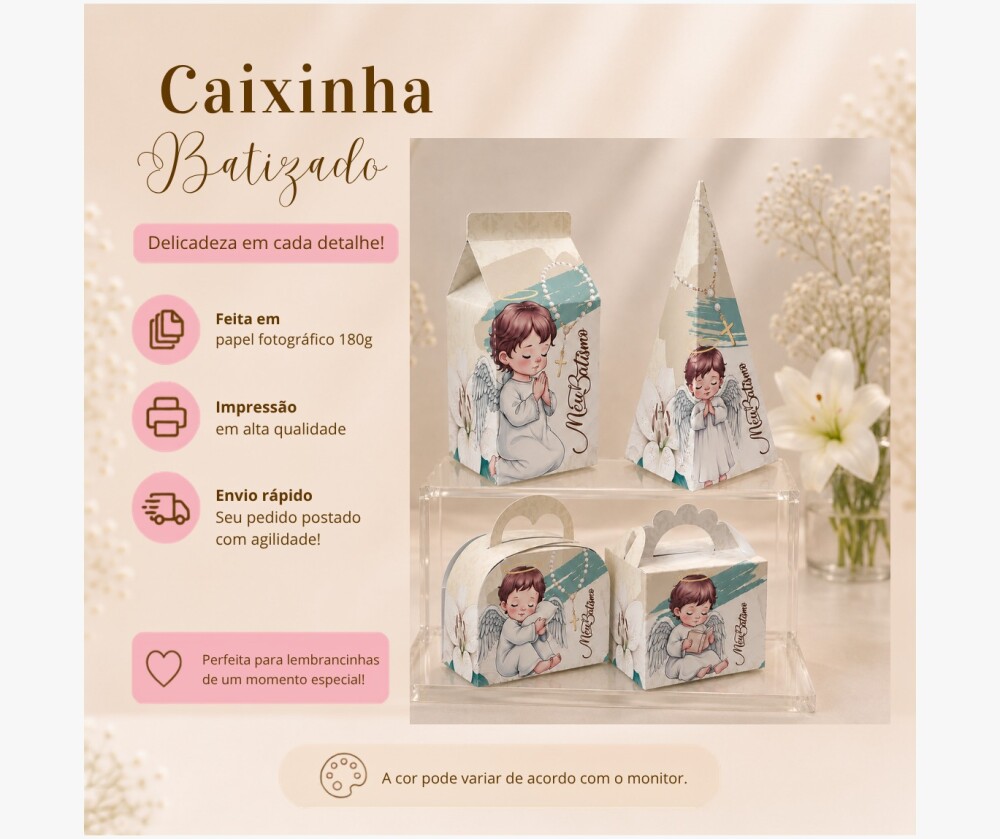 Kit de Caixinhas Batismo Azul | Batizado | Caixinhas | Lembrancin