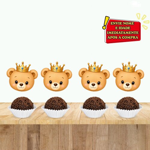 Kit Só Um Bolinho URSO PRINCIPE URSINHO Topo de Bolo - Cópia - 