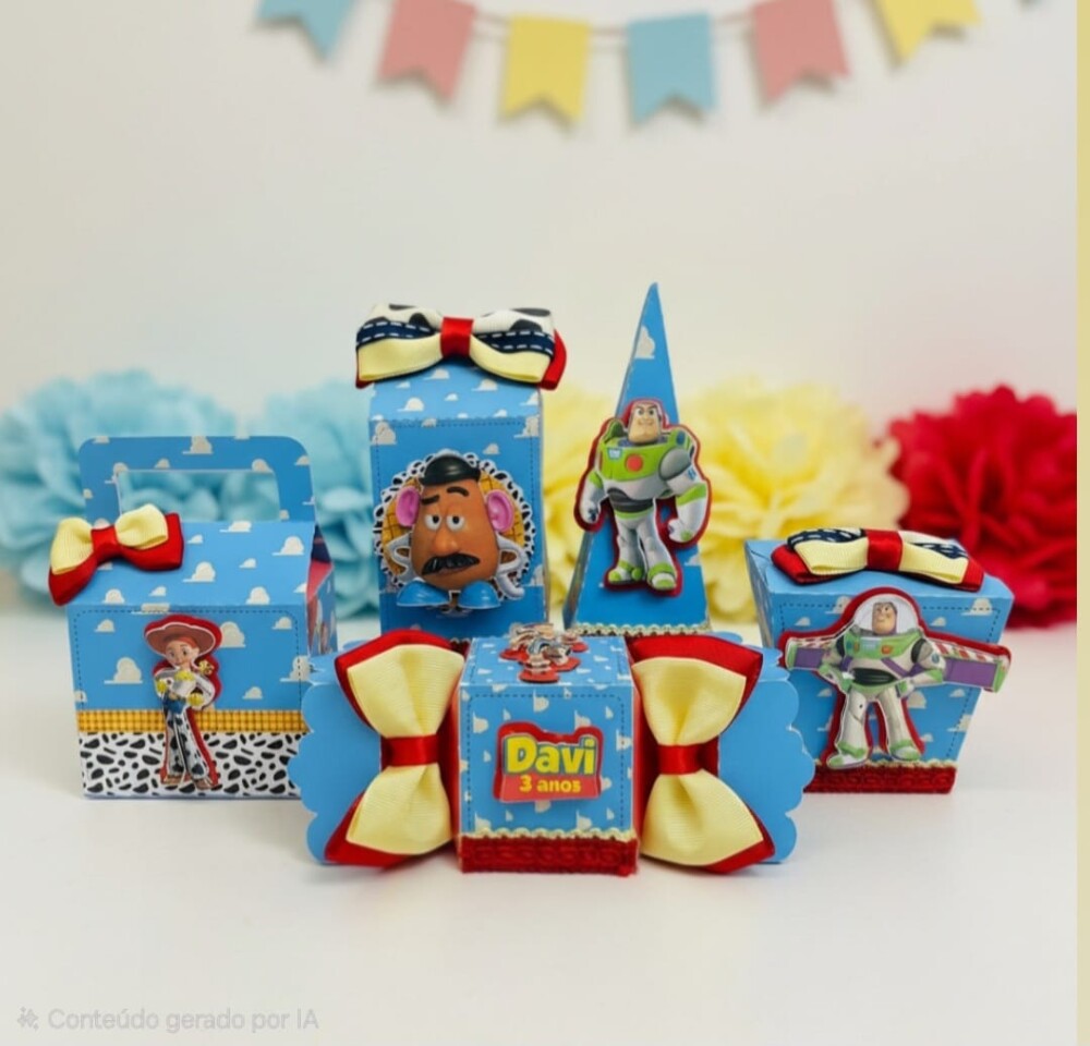 10 Caixinhas Personalizadas para festa - Toy Story