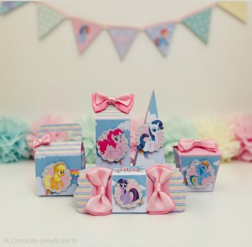 10 Caixinhas Personalizadas para Festa - Pequeno Poney