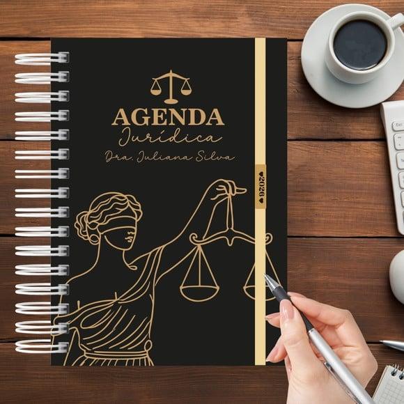 Agenda Jurídica 2026 Personalizada com Nome - Capa Deusa