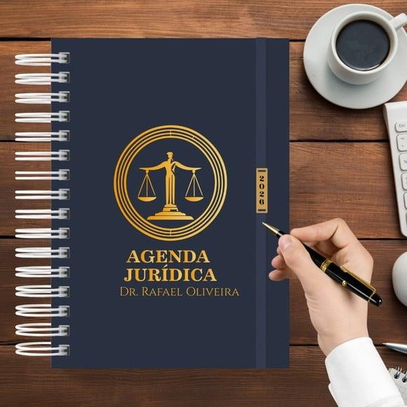 Agenda Jurídica 2026 Personalizada com Nome Masculina