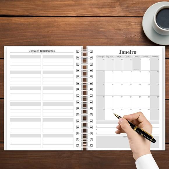 Agenda Jurídica 2026 Personalizada com Nome Marrom Masculina