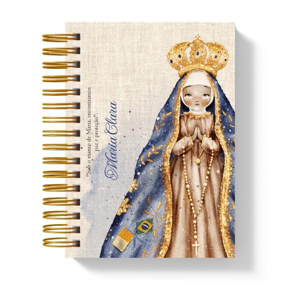 Caderno Católico Nossa Senhora A5 Personalizado com Nome