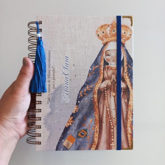 Caderno Católico Nossa Senhora A5 Personalizado com Nome